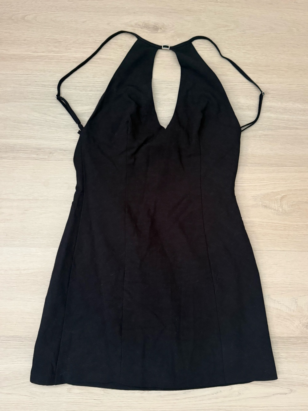 Zara Black Open Back Adjustable Straps Mini Dress